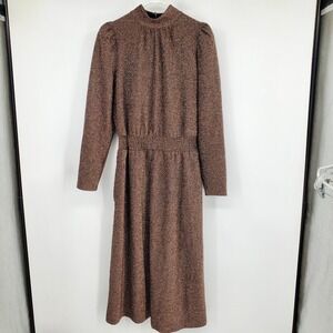 Ryegrass Mock Neck Metallic Shimmer Glitter Holiday Party Festive Midi Dress‎ XL